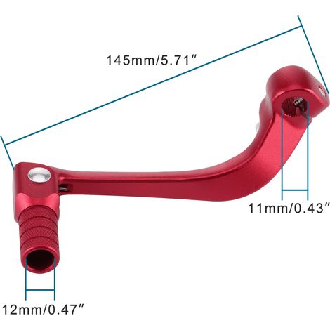 Aluminum folding gear shift lever, compatible with CRF110 off-road vehicle gear shift lever, and red for most models. (1/4)