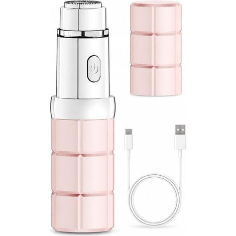 Épilateur électrique pour le visage, épilation indolore, rechargeable par USB, design rouge à lèvres (1/5)