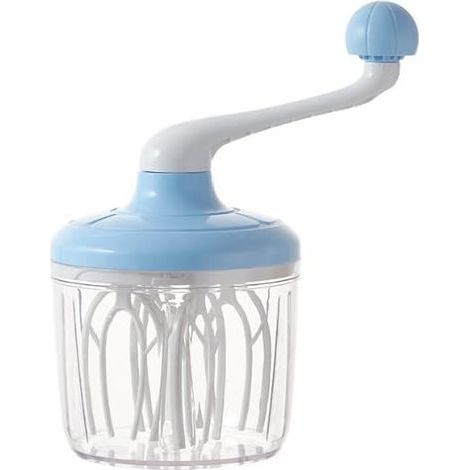 Manual Beater Egg Beater, Manual Whisk Hand Mixer, Manual Mixer Manual Milk Frother 1100ML Household Beater Mixer, Blue (1/5)
