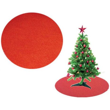 TAPPETO SOTTO BASE ALBERO TONDO D.80 ROSSO PER NATALE DECORATIVO (50299)