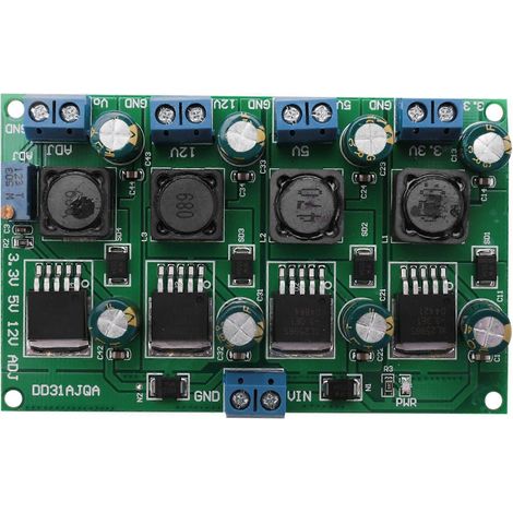 Module d'alimentation à découpage multiple 3A 4 canaux, sortie réglable 3,3 V 5 V 12 V, convertisseur abaisseur CC-CC. (1/4)