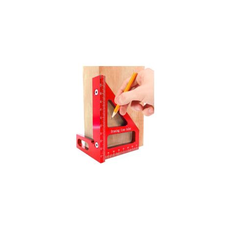 Équerre menuisier en aluminium – Angle 45/90 degrés – Règle en T 3D – Graduations gravées au laser – Pour charpentiers