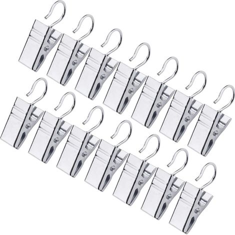 Set mit 20 Metall-Gardinenclips, silberne dekorative Wandclips für kreative Präsentation und Dekoration