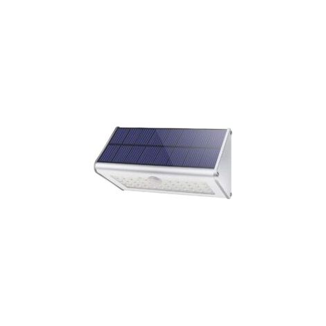 – Aplique solar de pared para exteriores de 1100 lm – 46 LED – Carcasa de aluminio – Sensor de movimiento – Resistencia al agua IP65 – 4 modos inteligentes – 4500 mAh – Crezuo