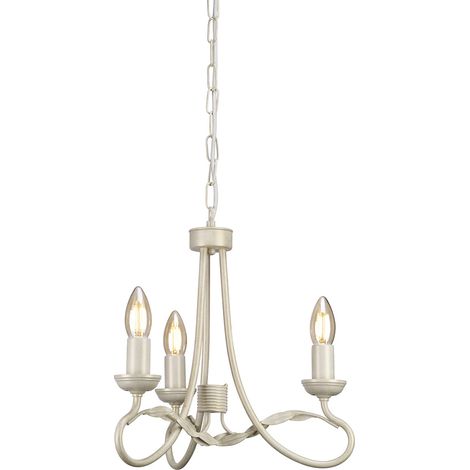 Elstead Olivia - Lampadario 3 Luci Avorio, Finitura Oro, E14