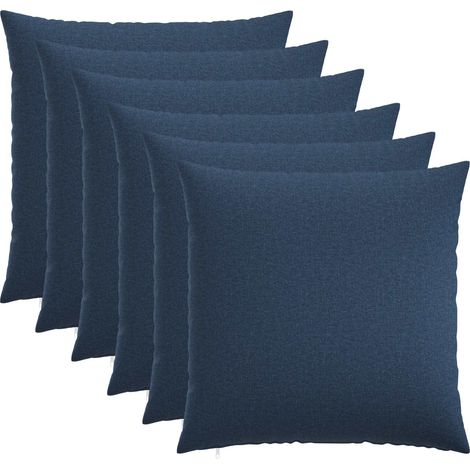 Funda de almohada 6 uds. HEERLEN Azul 65 x 65 cm Tela vidaXL