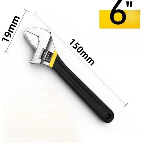 Chiave regolabile da 2 pezzi 19 x 150 mm Chiavi in acciaio al carbonio da 45, resistenti alla ruggine, resistenti all'usura, antiscivolo Scala incisa al laser, dado ad alta precisione Idraulica/Fa (1/2)