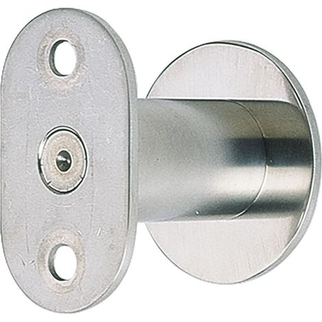 Handlaufträger flach, Wandabstand 50 - 65 mm, silber eloxiert (1/3)