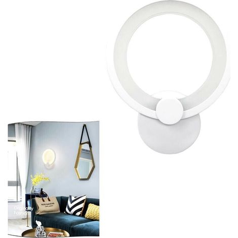 Applique Led Anello In Vetro A Parete Luce Naturale 4000k Lampada Interno 9w (1/4)