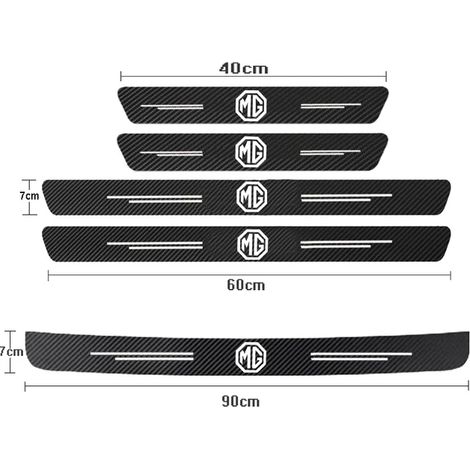 (5 pièces pour MG) Protections de seuil de porte de voiture,motif fibre de carbone,autocollants pour MG MGGT MGRX5 MGRX8 MGHS MGZS MGZX MG3 MG5 MG6 (1/3)