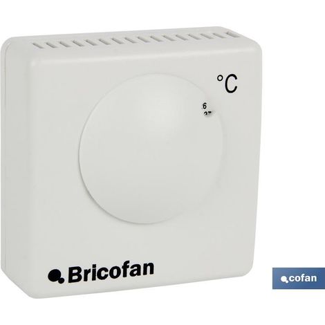 COFAN termostato analogico calefacción (5°c-35°c) , Termostato analógico para calefacción, con regulación de temperatura manual y oscilación de temperatura entre 5 y 35 grados cent (1/4)