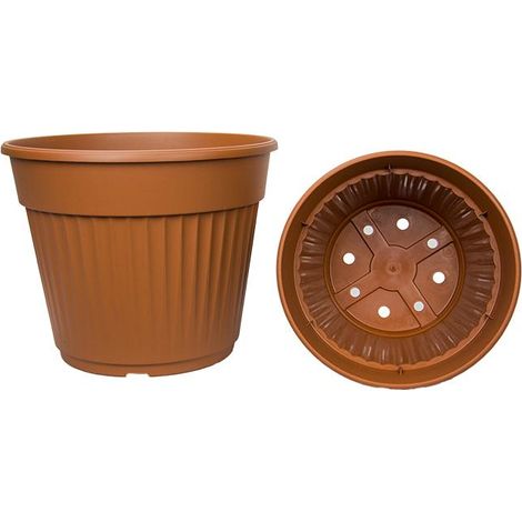 Vasi rotondi in plastica color terracotta 16x13 cm (n.100 pezzi), (Art. 131, Vaso culticotto) ditta Arca (1/2)