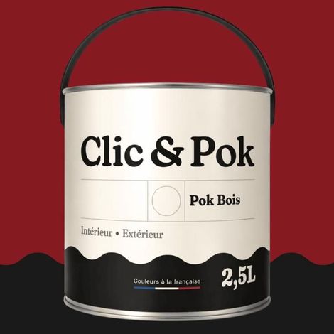 Peinture Bois Extérieur – POK BOIS - 2,5L - RAL 3003 - Rouge rubis- Résistante aux intempéries - Ne s'écaille pas