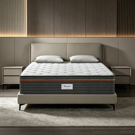 Matelas 90x190 cm Très épais 26 cm YIDATONG hybride Ressorts ensachés Mousse à mémoire de forme Latex, 7 Zones, Hypoallergénique, fermeté modérée, Confortable, Respirant, antibactérien, Anti-acarien