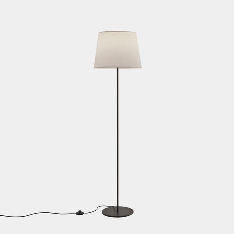 LEDS C4 Metrica Lampadaire rond avec abat-jour conique noir E27 15W