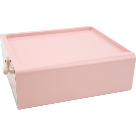 Boîte de rangement transparente pour tiroir, grande capacité, rose (1/5)