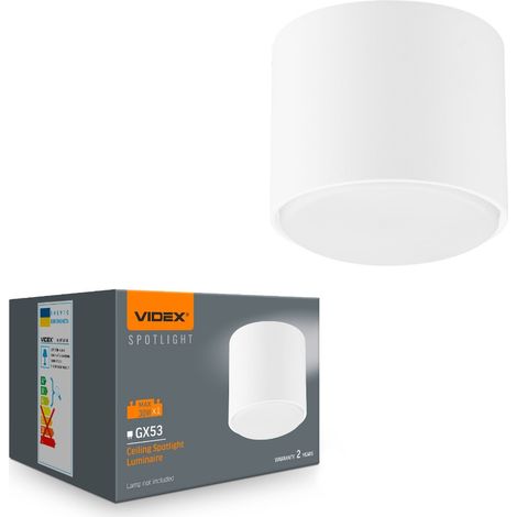 Aufputz-Deckenstrahler weiß 1x GX53 Strahler Videx (1/4)