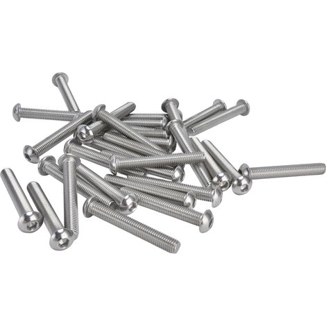 Vis M10x70, Lot de 30 vis à tête cylindrique hexagonale, inox A2, filetage pas grossier M10x1.5, kit de fixation pour bricolage. (1/5)