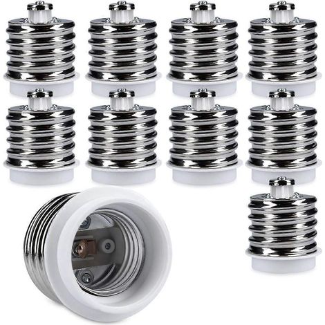 10 adaptateurs de douille - 10 convertisseurs de douille E40 vers E27 - Adaptateur de douille à culot E27 pour ampoule halogène/LED (1/5)