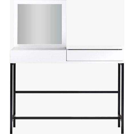 AMARIA Coiffeuse 1 tiroir avec miroir et rangement (1/5)