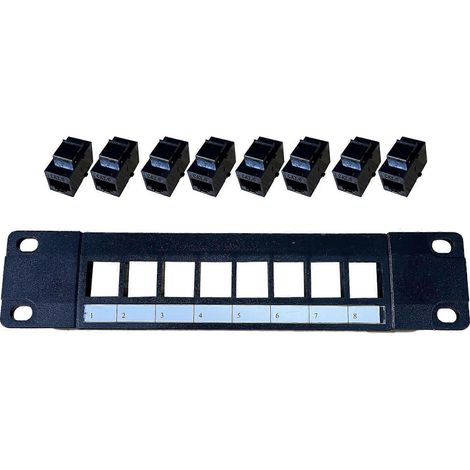 Ethernet-Patchpanel Cat6 8-Port RJ45 Wand- und Rackmontage Keystone-Buchsenmodul