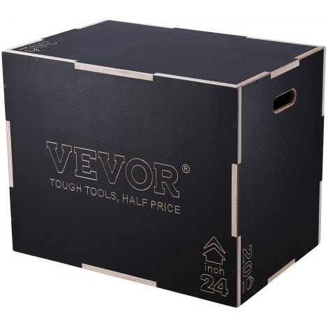 3-in-1-Plyometrische Sprungbox 30/24/20-Zoll-Plyobox, Sprungkasten Sprungkiste 204 kg Tragfähigkeit, Fitnessübungs-Step-Up-Box für Heimtraining, Sprungkrafttraining Schwarz Einstellbare Höhe (1/5)