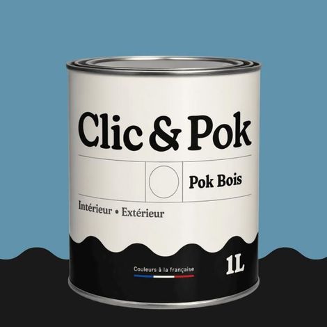 Peinture Bois Extérieur – POK BOIS - 1L - RAL 5024 - Bleu pastel- Résistante aux intempéries - Ne s'écaille pas
