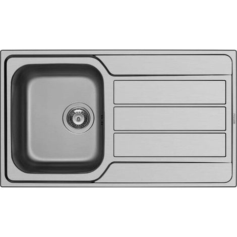 Contemporary 1 Tap Hole Stainless Steel Kitchen Sink, 860 x 500mm