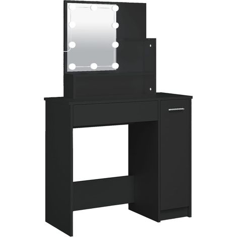 Coiffeuse avec LED noir 86,5x35x136 (1/5)