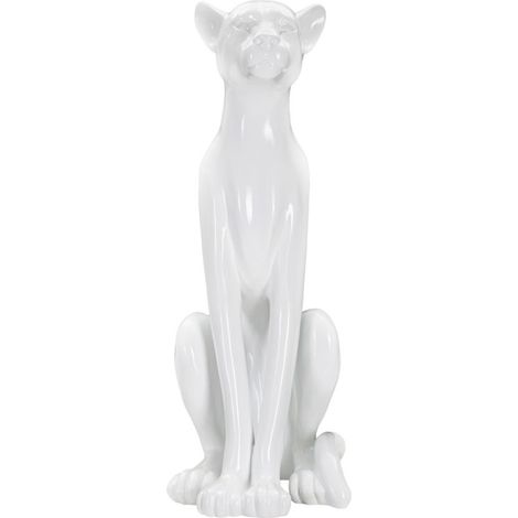 Statua Leopardo 27x74x38 cm in Poliresina Bianco (1/5)