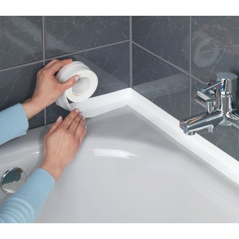 3,5 m selbstklebender Dichtungsstreifen – extra breit (50 mm), flexibel – beständig gegen Reinigungsmittel – wasserdicht für Bad und Dusche (1/5)