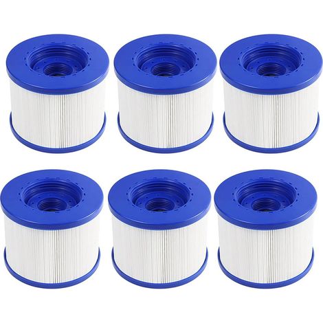 Swimming Pool Filter 6 Pack Replacement，Cartouche Filtre à Vis Gonflabl De Vis 104mm，pour Clever Spa + Aquaparx + Aqua Spa + Costway + All Seasons + GoPlus + Wido and Others… (1/5)