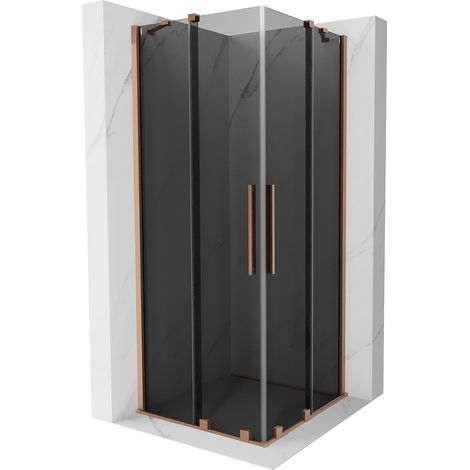 Mexen Velar Duo Duschkabine Schiebetür 90 x 90 cm, graphit, gebürstetes Kupfer - 871-090-090-42-65 (1/5)