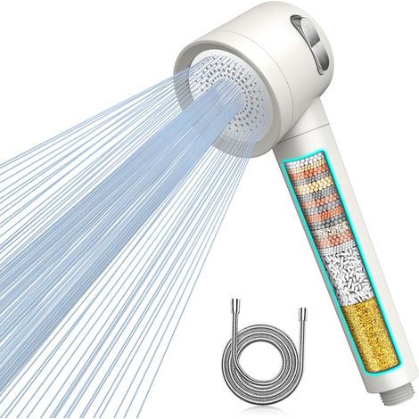Pommeau de douche avec filtre haute pression avec filtre à 15 étapes, tuyau de 1,5 m (1/5)