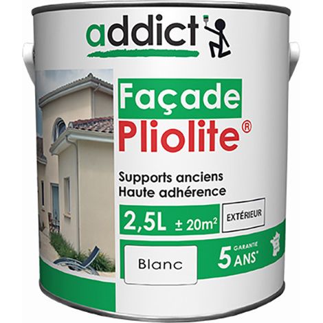 Peinture façade Pliolite 2.5L haute résistance aux intempéries – Protection UV longue durée – Adhérence parfaite sur tous supports – Addict (1/3)