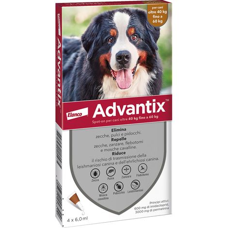 BAYER ADVANTIX SPOT ON 6 PIPETTE CANI 40-60 KG- 1,0 pz