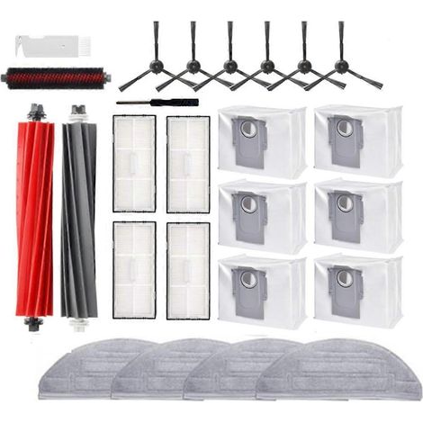 Kit d'accessoires pour aspirateur robot S8 Pro Ultra : brosse rotative, brosse principale, lingette de nettoyage, filtre, brosse latérale et sac à poussière. (1/5)