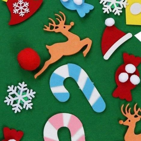 Décoration de Noël - - Arbre en Tissu de Feutre - Fait Main - Non Toxique - Pour Enfants (1/4)