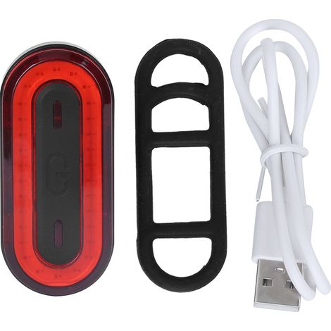 Phare Arrière Vélo LED Rechargeable, Lampe Clignotante Sécurité avec Coque Rouge (1/5)