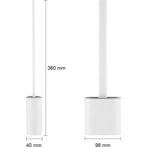 Brosse de toilette SET ACCESSOIRES SALLE DE BAIN Ibergrif - Brosse Flexible de Toilette WC avec Support, Silicone, Séchag38 (1/4)