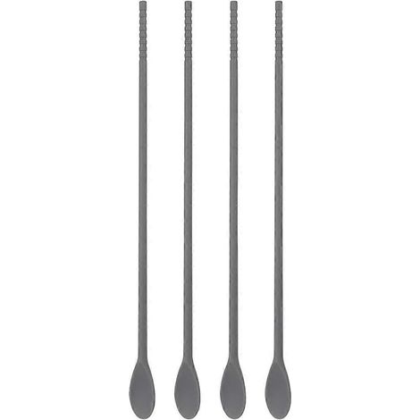 Cuillères à café en silicone, baguettes de cuisine longues à double extrémité de 28 cm (11 pouces) - Gris foncé (1/5)