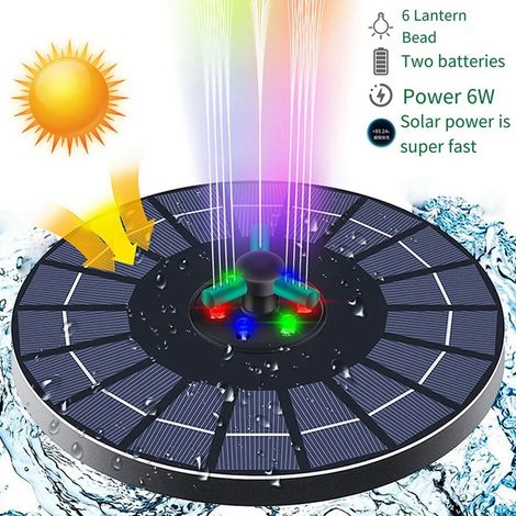 (Noir)T02C-6W Pompe solaire pour fontaine avec cordon, fontaine solaire pour bain d'oiseaux, fontaine à eau solaire pour bain d'oiseaux (1/5)