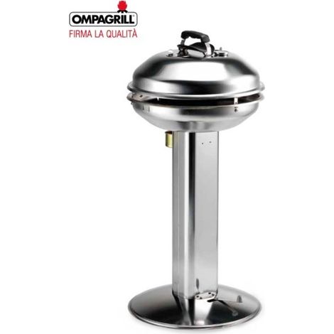 Parrilla de cocina en acero inoxidable D 47 cm con tapa para usar horno de pellets, Made in Italy (1/3)