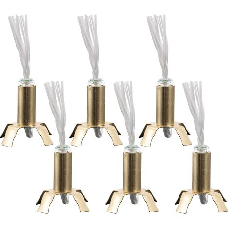 Support de Mèches en Fer Doré pour Lampes à Huile, Lot de 6 Pièces avec Mèches en Coton, pour Temple et Banquets, Accessoire Décoratif et Fonctionnel (1/5)