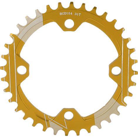 Goldfarbenes 36-Zahn-Kettenblatt für Mountainbikes, verschleißfest, kompatibel mit 104 mm Lochkreis, mit abwechselnden Zähnen (1/5)