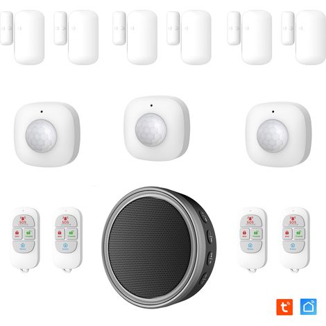 Kit Alarme Etendu Évolutif 868 Mhz connecté Wifi 2,4Ghz avec Sirène 90dB Flash LED