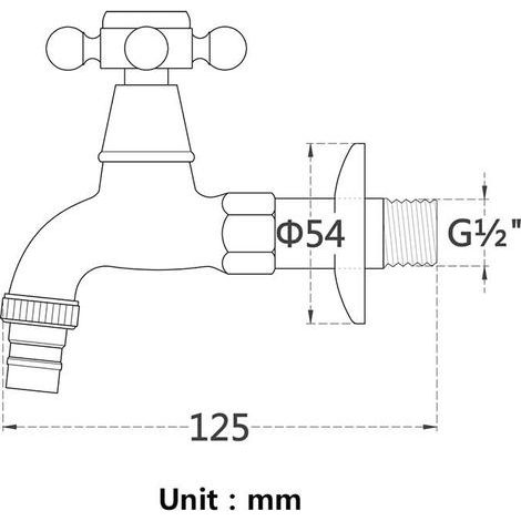 Außenarmatur für Waschmaschinen aus Messing mit G1/2-Spülbeckenauslauf – Antik-Kreuzgriff-Mopparmatur für Gartenspülbecken (Schwarz) (1/3)