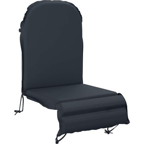 Coussin de transat bain de soleil extérieur déhoussable polyester bleu foncé 135 x 55 x 6 cm (1/5)