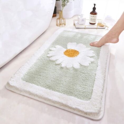 FENOPLASTICATapis de bain vert, microfibre ultra-doux, 4060cm, super absorbant, lavable en machine, antidérapant, (1/4)