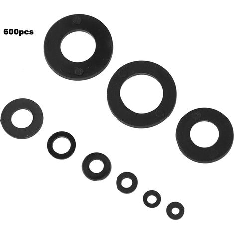 Kit de 600 rondelles en nylon noir (9 tailles) M2-M12 - Quincaillerie (1/5)